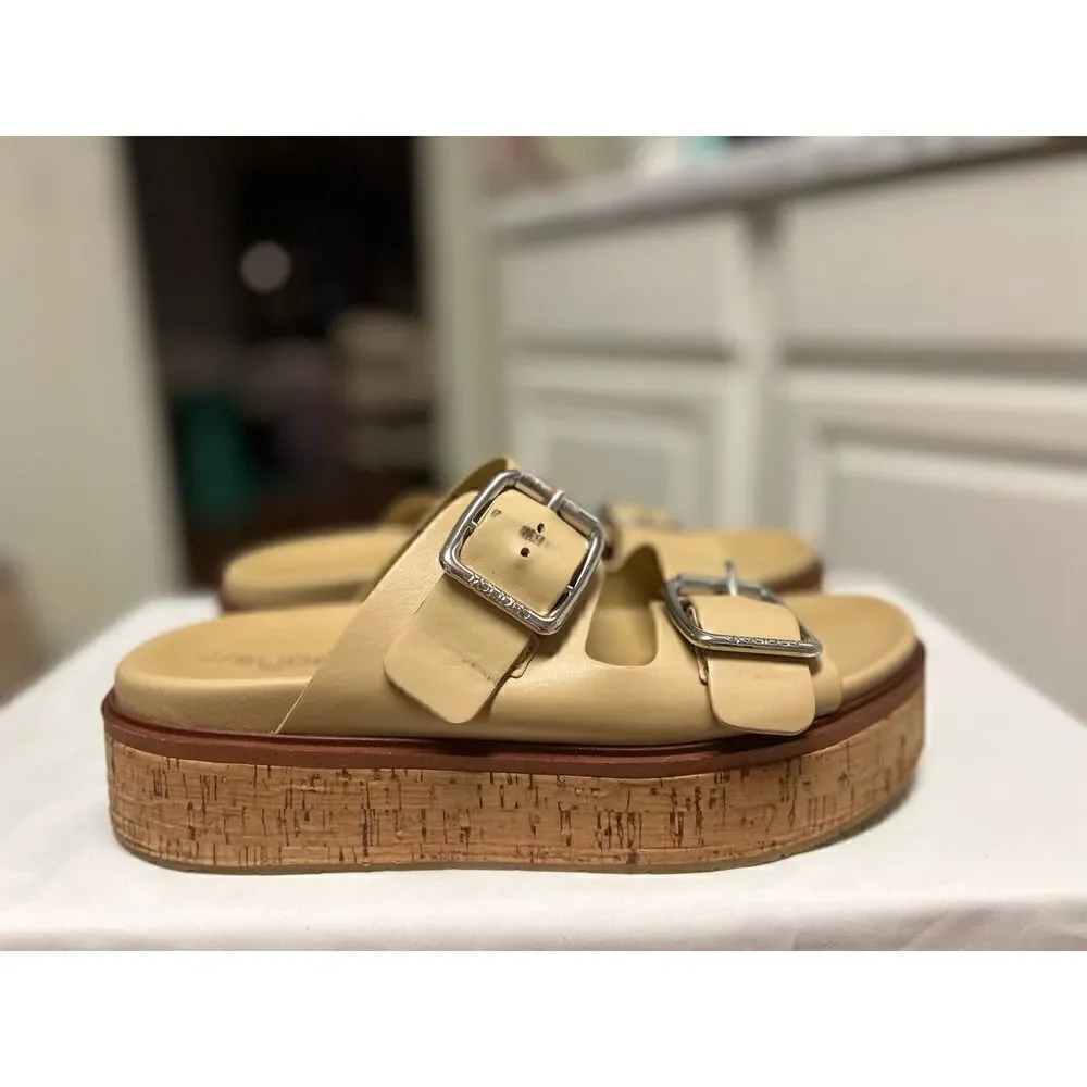 J/Slides NYC BELINDA Sand Leather Sandals MSRP: $169.00